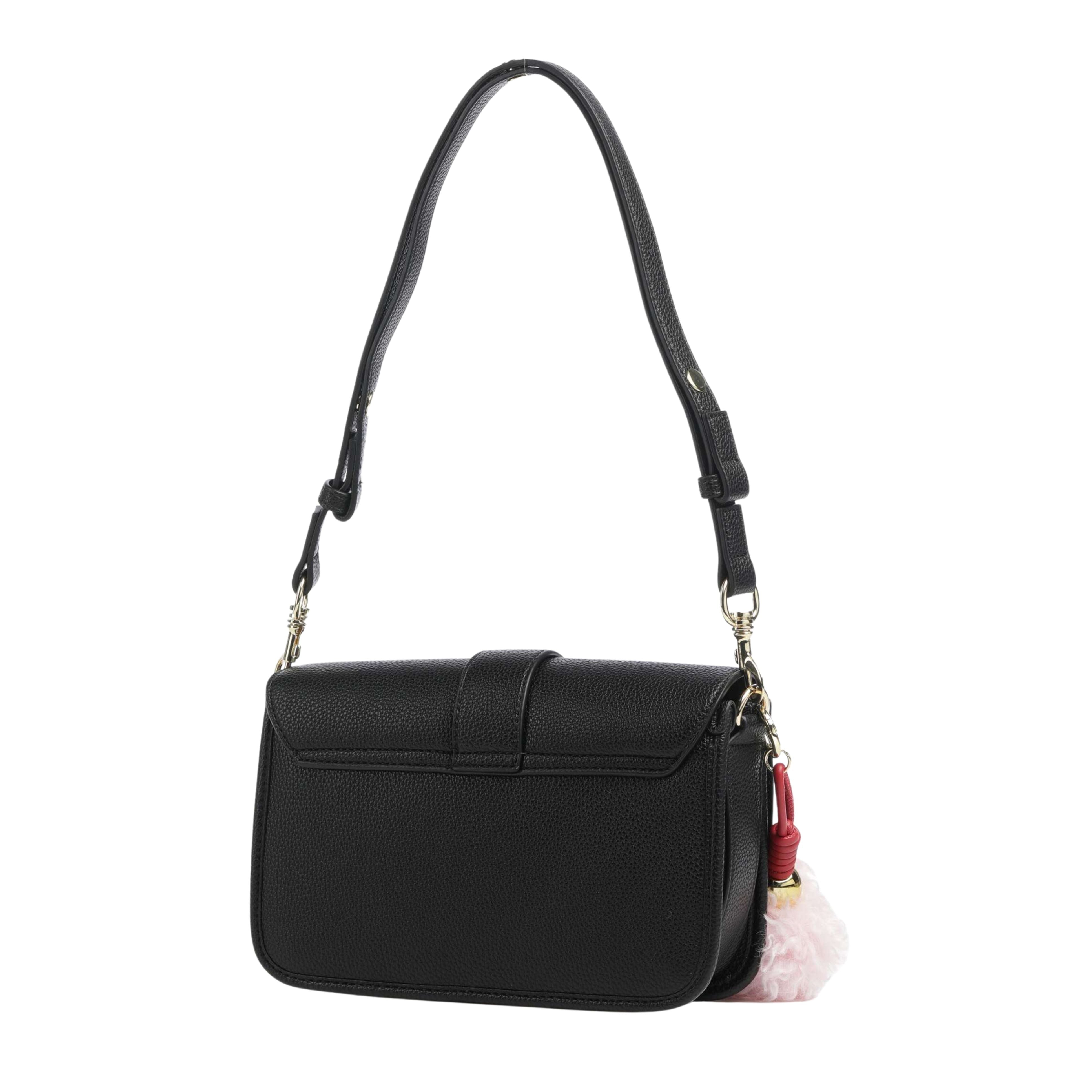 Love Moschino Gold-Tone Logo Black Shoulder Bag