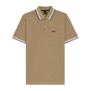 BOSS Paddy Cotton Pique Beige Polo Shirt