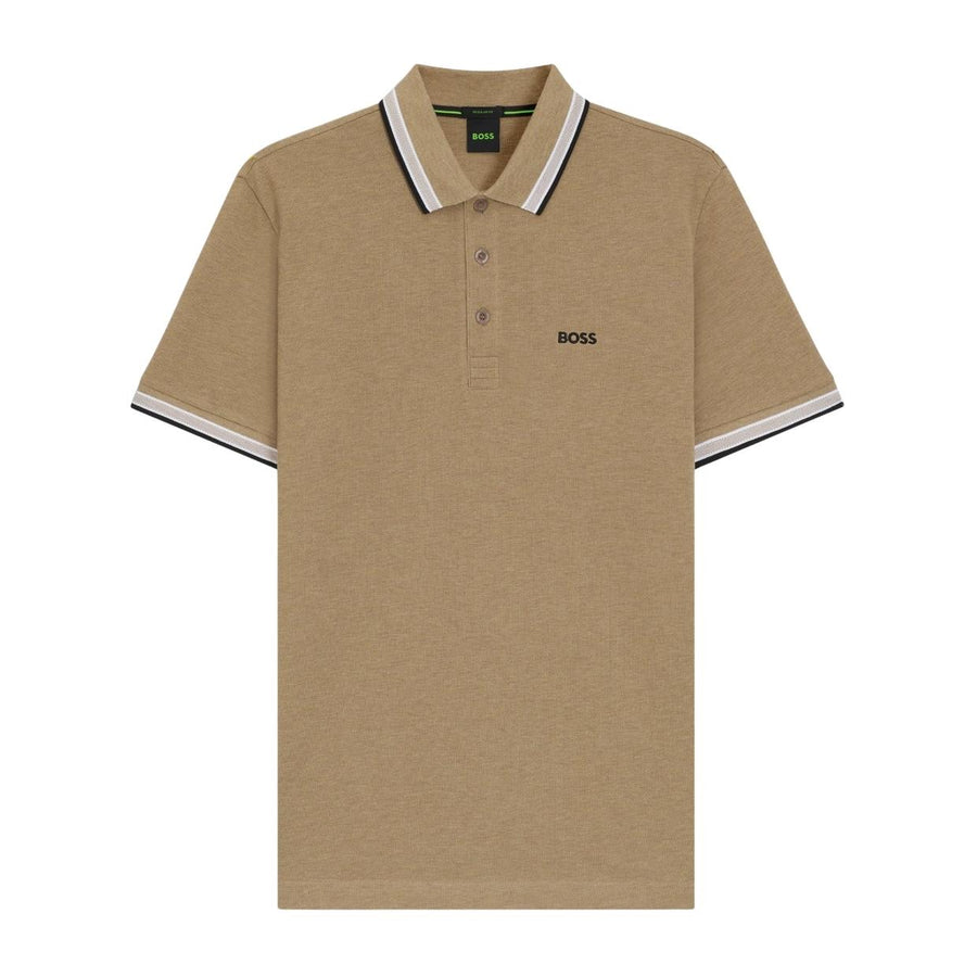 BOSS Paddy Cotton Pique Beige Polo Shirt
