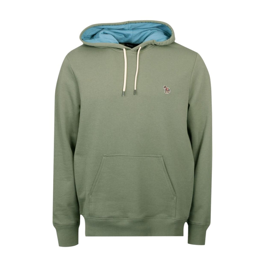 Paul Smith Regular Fit Logo Patch Khaki Green Hoodie