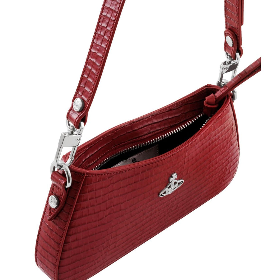 Vivienne Westwood Tasha Mini Croc Red Shoulder Bag