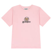 Moschino Baby Teddy Bear Cotton Jersey Pink T-Shirt