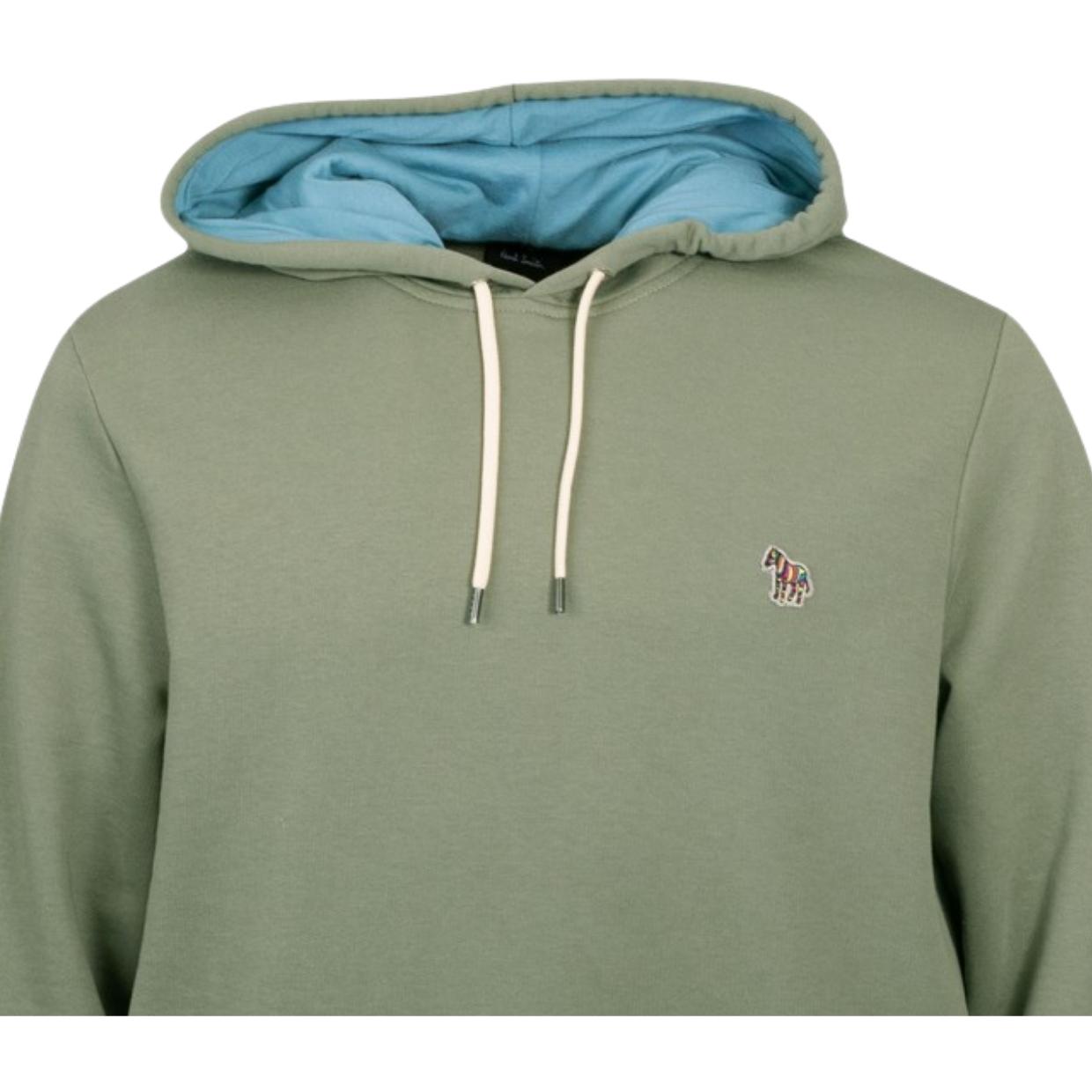 Paul Smith Regular Fit Logo Patch Khaki Green Hoodie