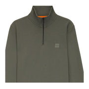 BOSS Logo Patch Zetrust Dark Grey Half Zip Sweatshirt