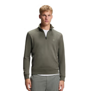 BOSS Logo Patch Zetrust Dark Grey Half Zip Sweatshirt