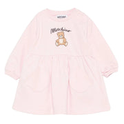 Moschino Baby Teddy Bear Logo Pink Sweat Dress