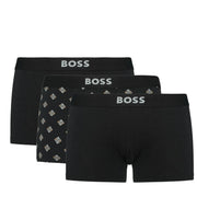 BOSS Iconic Logo Waistband Three Pack Black Boxer Brief