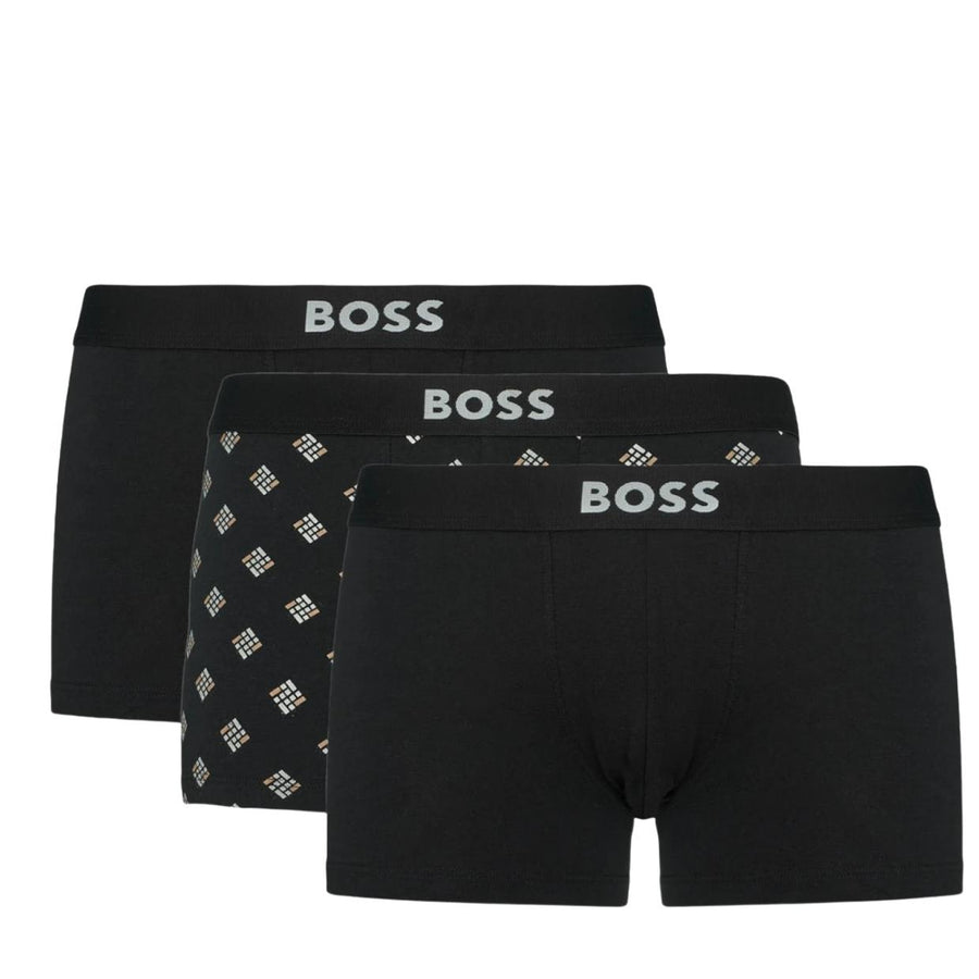 BOSS Iconic Logo Waistband Three Pack Black Boxer Brief