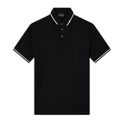 Emporio Armani Micro Eagle Embroidery Black Polo Shirt