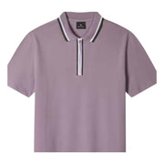 Paul Smith Washed Mauve Regular Fit Contrast Half Zip Polo Shirt