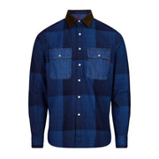 Replay Regular Fit Indigo Micro Check Shirts
