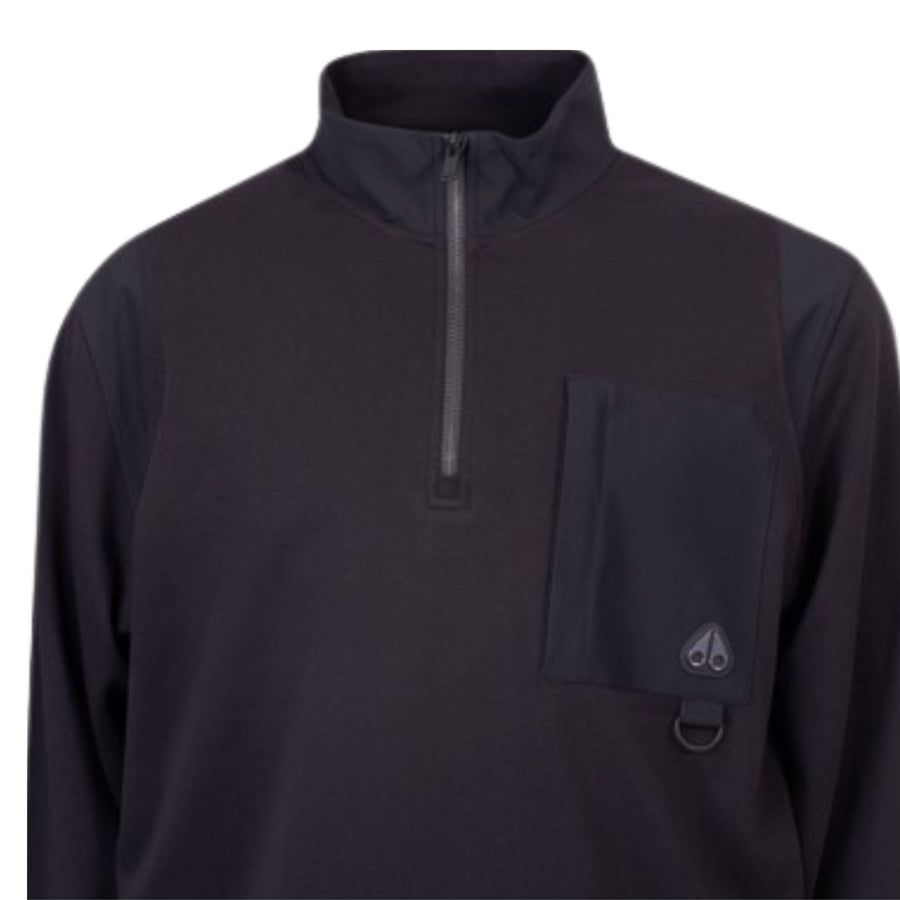 Moose Knuckles Dalon Half Zip Black Sweatshirt