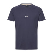 BOSS Slim Fit Printed Logo Navy T-Shirt