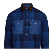 Replay Regular Fit Indigo Micro Check Shirts