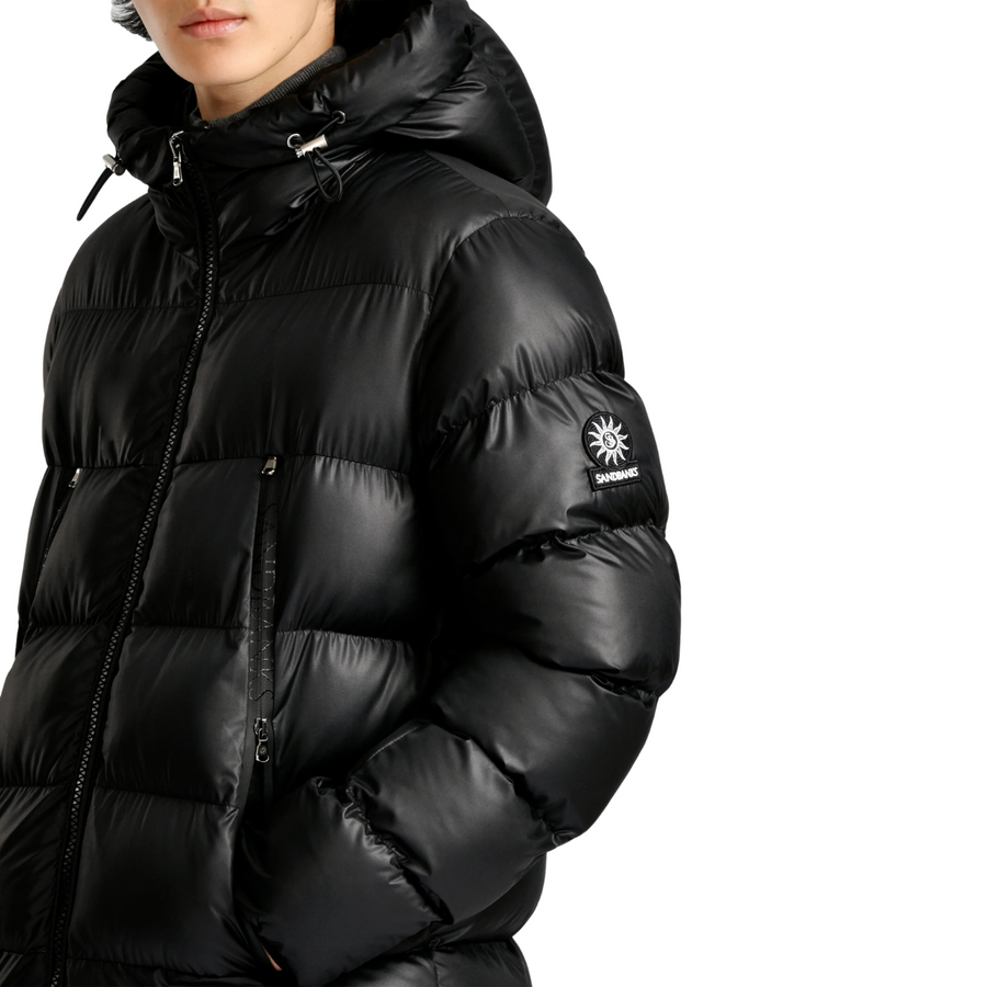 Sandbanks Black Ravine Mid Length Puffer Buy Online at