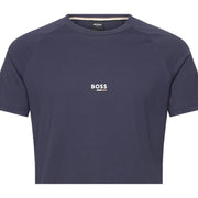 BOSS Slim Fit Printed Logo Navy T-Shirt