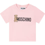 Moschino Baby Print Teddy Bear Pink T-Shirt
