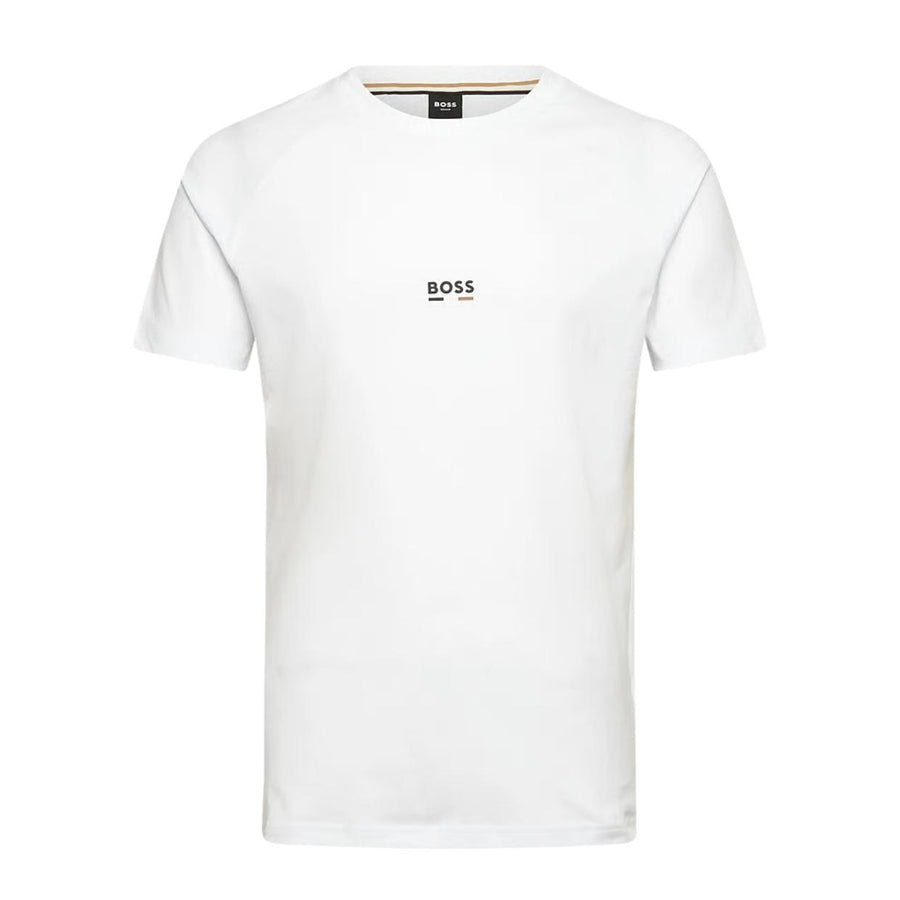 BOSS Slim Fit Printed Logo White T-Shirt
