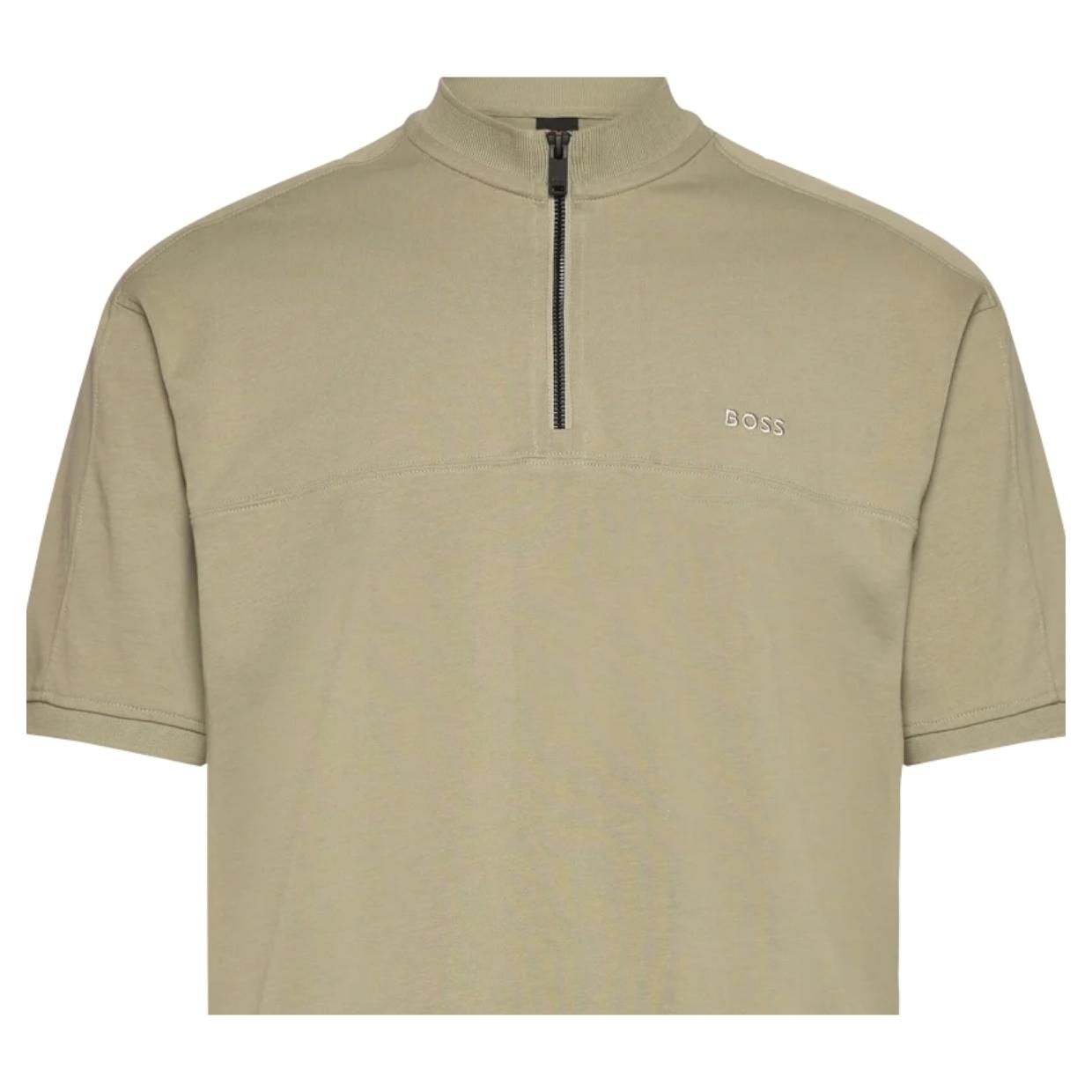 BOSS Embroidered Logo Pe-Mixed Light Green T-Shirt