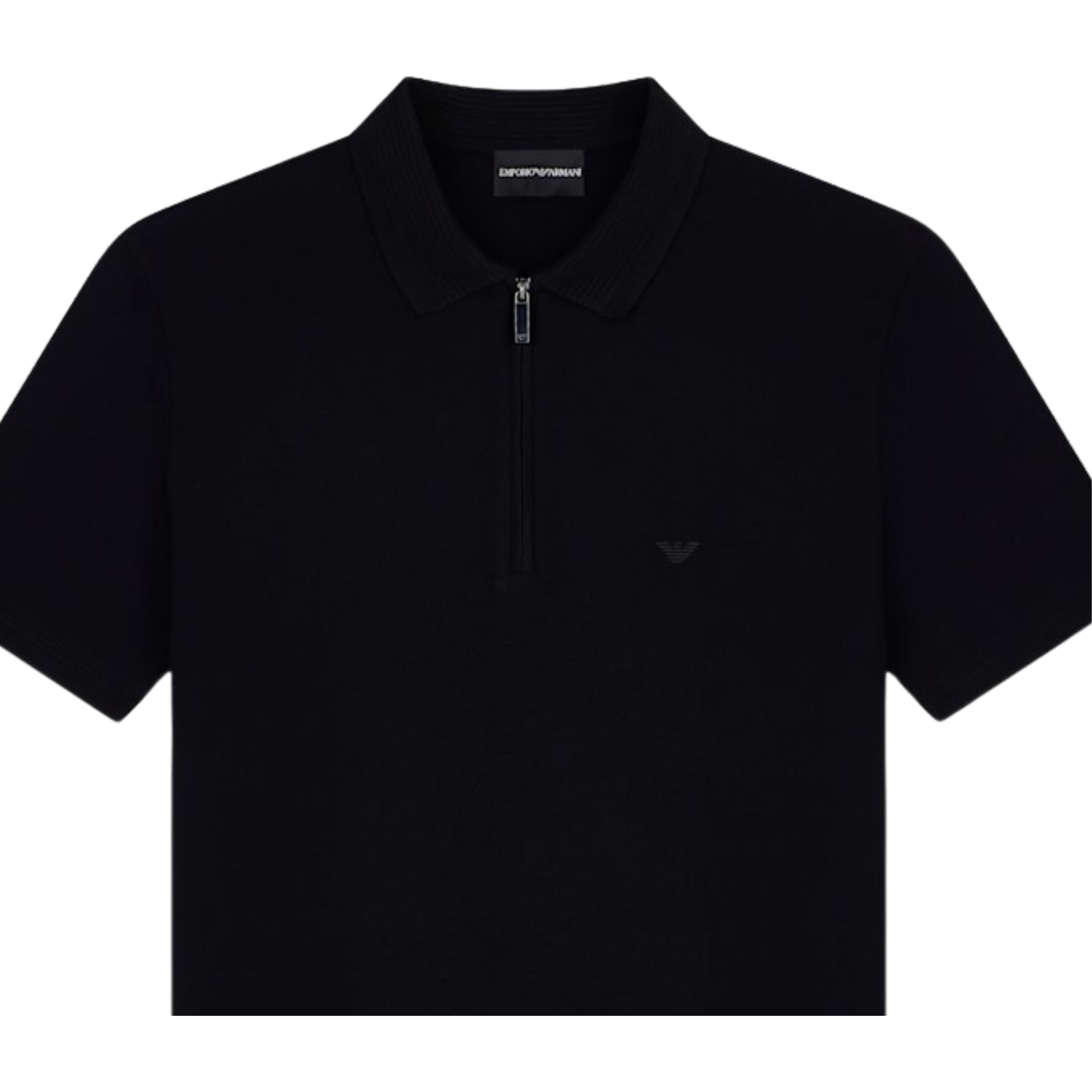 Emporio Armani Micro Eagle Black Polo Shirt