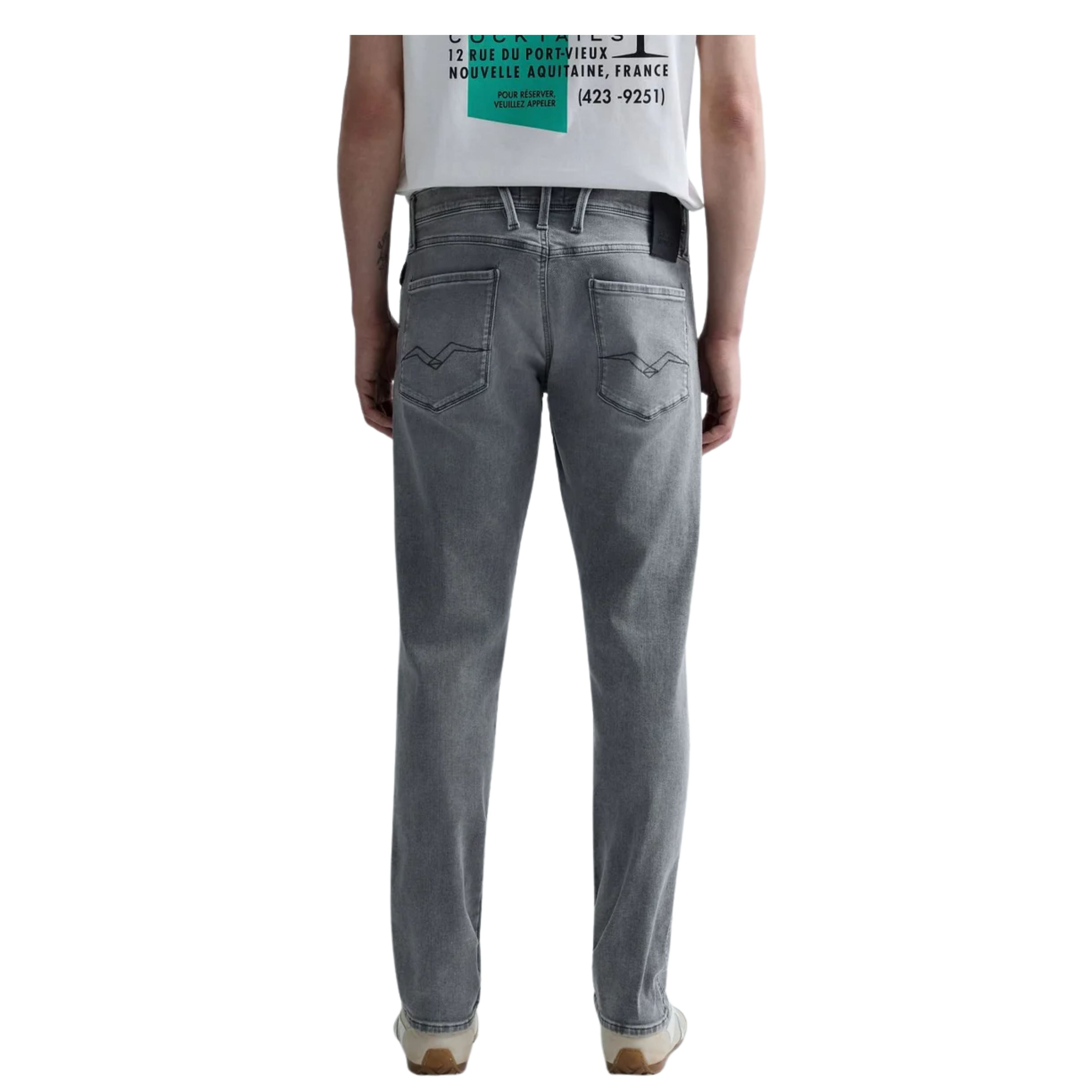 Replay Medium Grey Slim Fit Anbass Hyperflex Denim Jeans