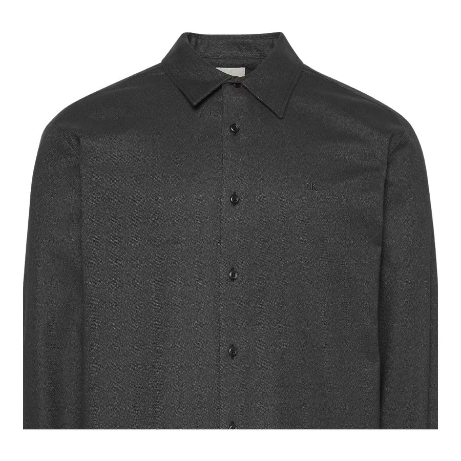 Calvin Klein Melange Flannel Easy Black Shirt