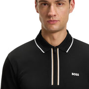 BOSS Philix Slim Fit Black Half Zip Polo Shirt
