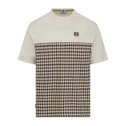 Aquascutum Active Club Check Panel White T-Shirt