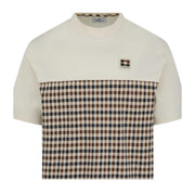 Aquascutum Active Club Check Panel White T-Shirt