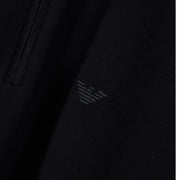 Emporio Armani Pique Half Zip Black Polo Shirt