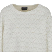 Emporio Armani All-Over Eagle Logo Off-White Sweatshirt