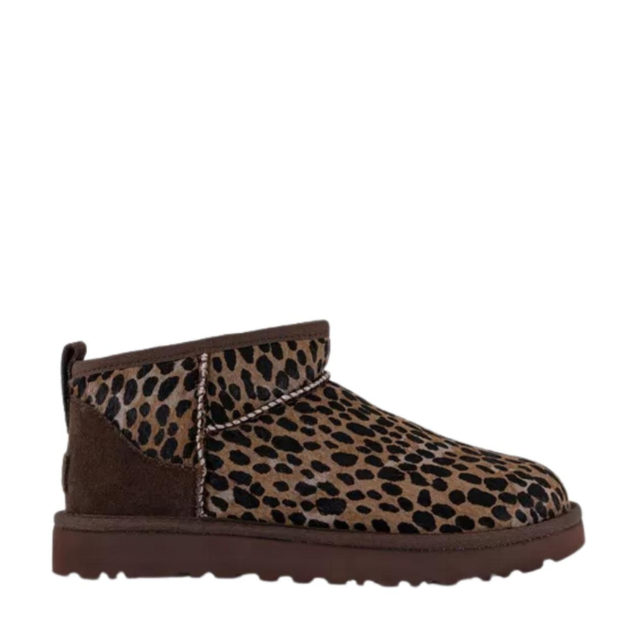 UGG Classic Ultra Mini Leopard Caspian Burnt Cedar Boots