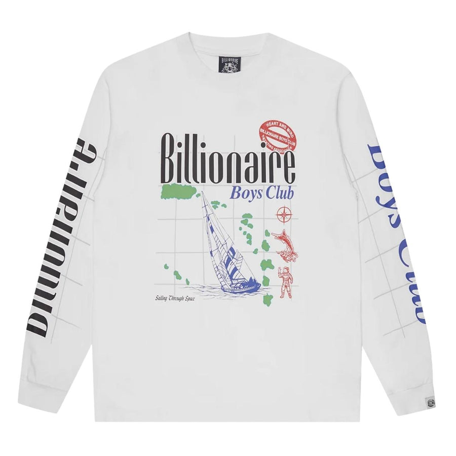 Billionaire Boys Club Printed Yachting White Long Sleeve T-Shirt