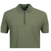 Paul Smith Regular Fit Half Zip Green Polo Shirt