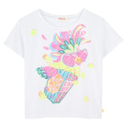 Billieblush Kids Graphic Sequins White T-Shirt