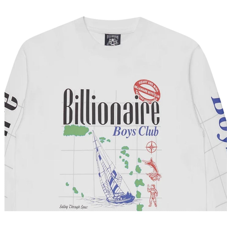 Billionaire Boys Club Printed Yachting White Long Sleeve T-Shirt