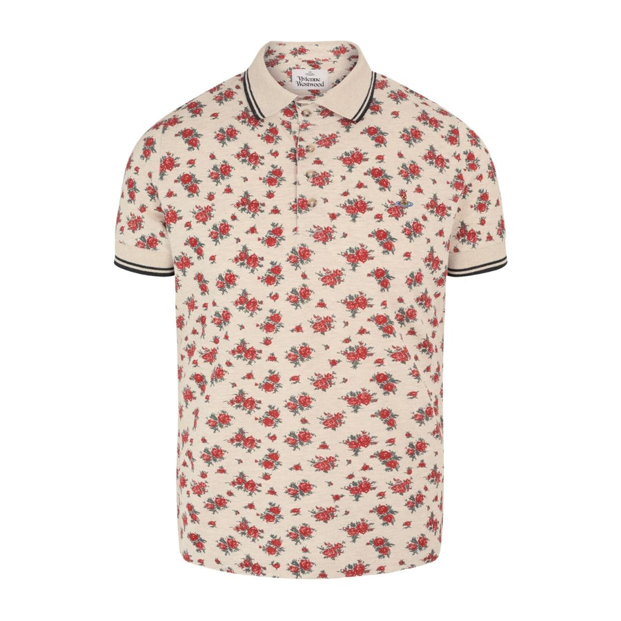 Vivienne Westwood Two Button Floral Rose Polo Shirt