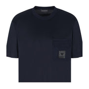 Emporio Armani Logo Patch Lyocell-Blend Dark Navy T-Shirt