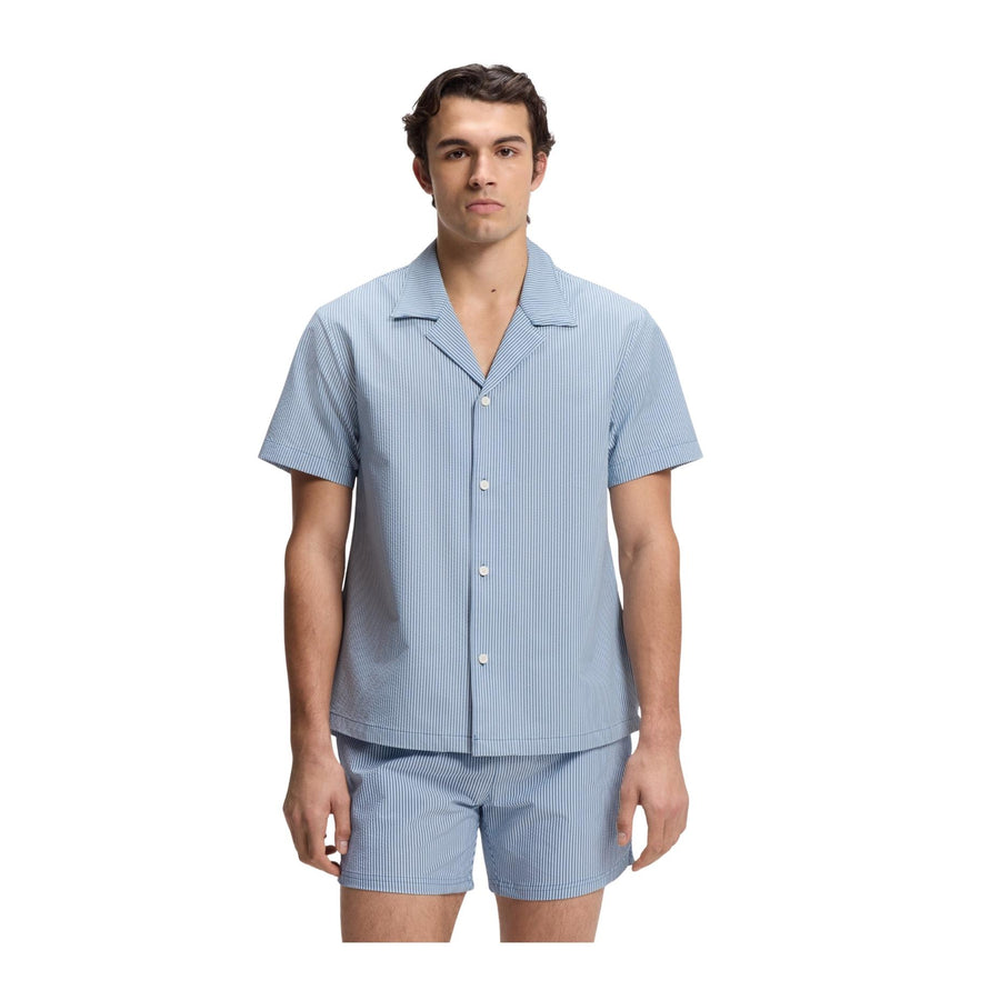 BOSS Regular Fit Light Blue Velvetfish Shirt