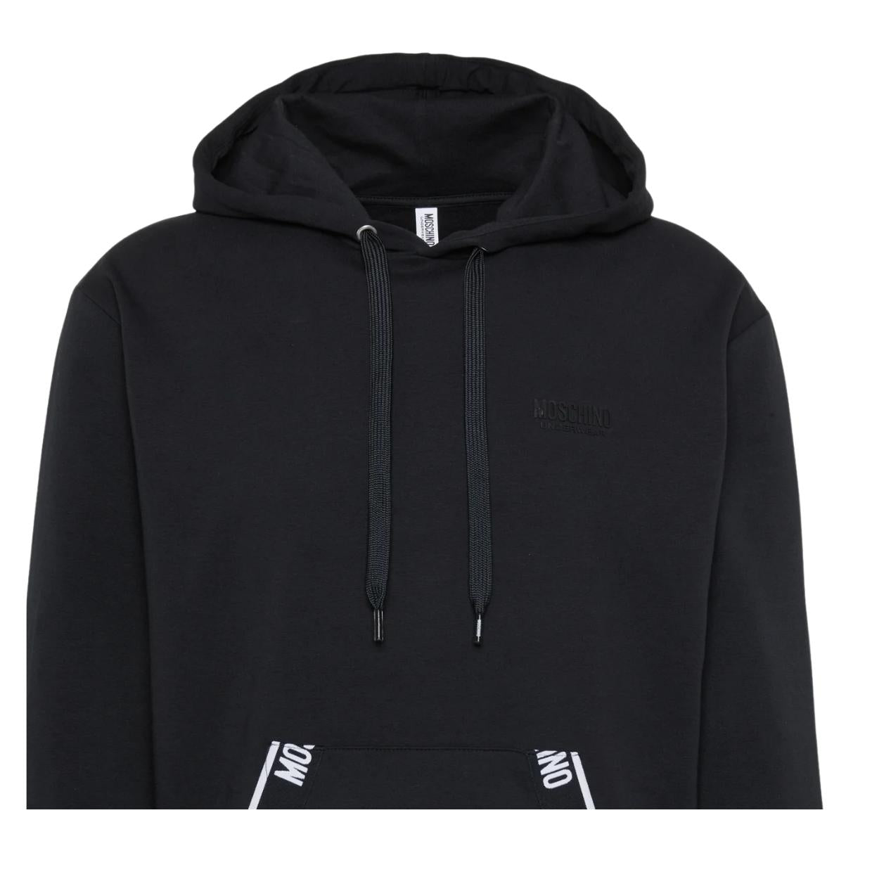 Moschino Underwear Logo Tape Black Hoodie