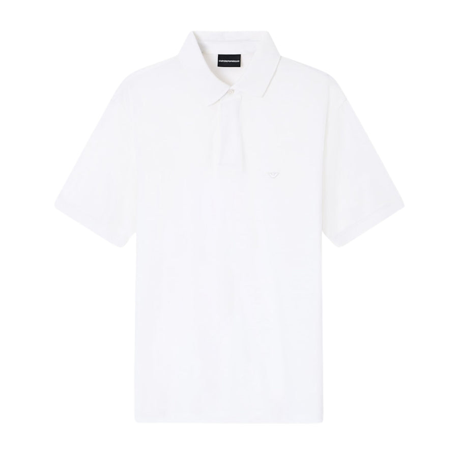 Emporio Armani Micro Eagle White Polo Shirt