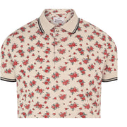 Vivienne Westwood Two Button Floral Rose Polo Shirt
