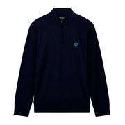 Emporio Armani Bodywear Waffle Navy Half Zip Sweatshirt