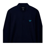 Emporio Armani Bodywear Waffle Navy Half Zip Sweatshirt