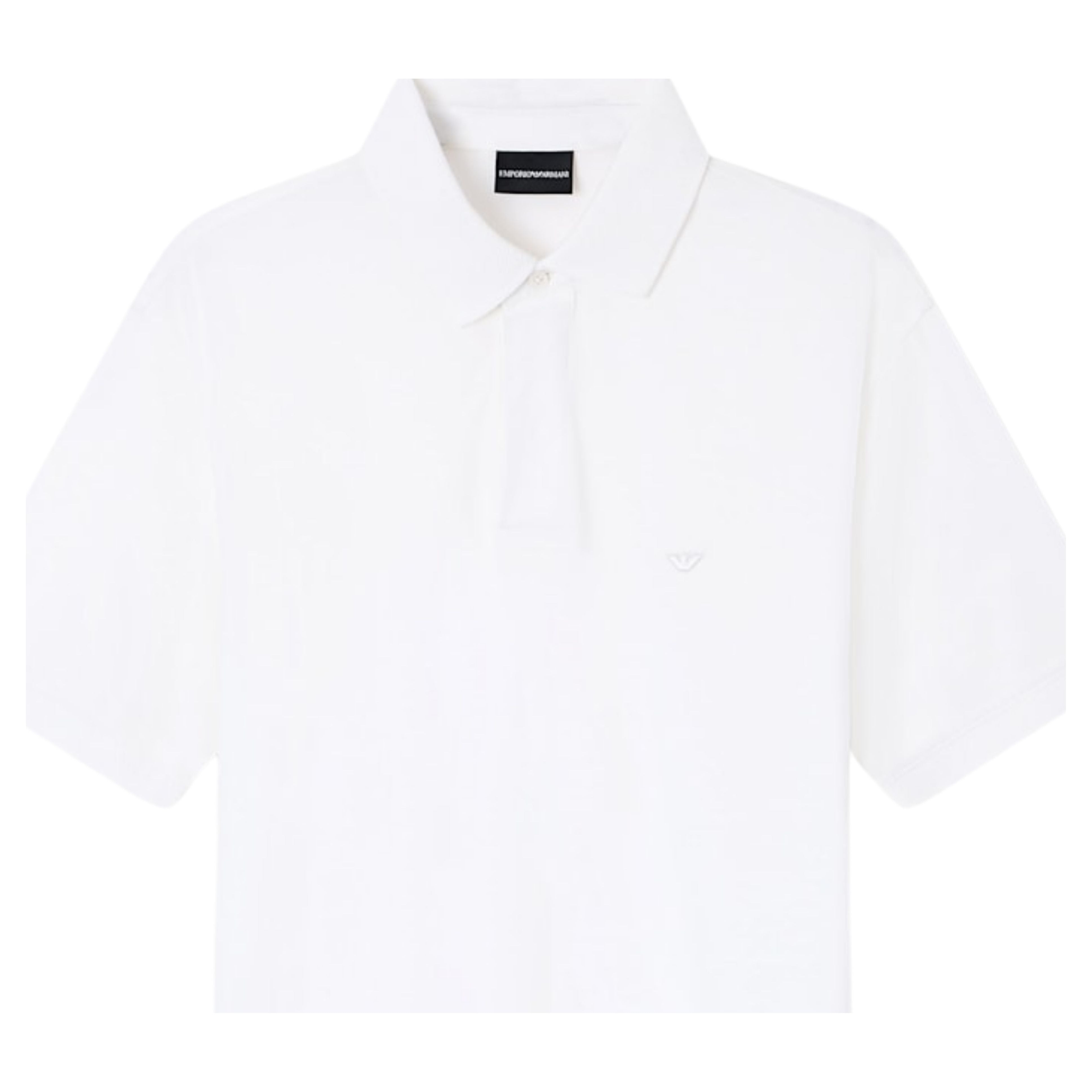 Emporio Armani Micro Eagle White Polo Shirt
