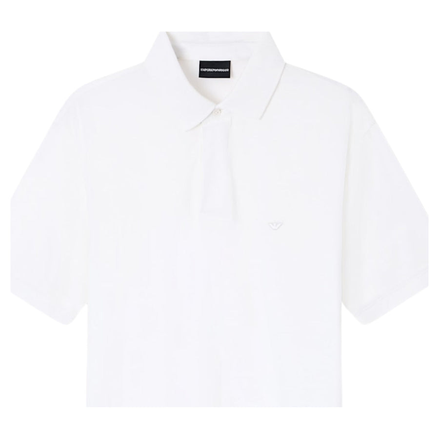 Emporio Armani Micro Eagle White Polo Shirt