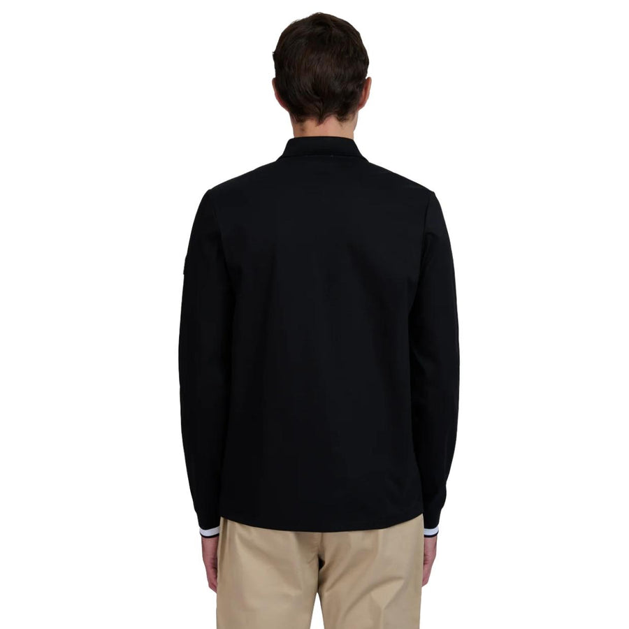 Sandbanks Silicone Zip Long Sleeve Black Polo Shirt