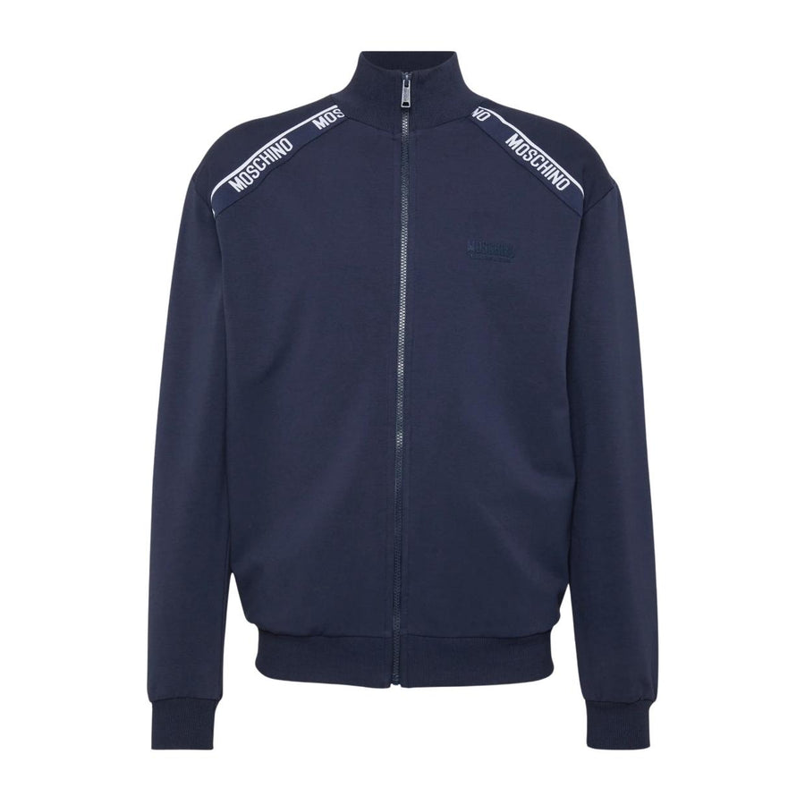 Moschino Underwear Logo Tape Navy Zip Sweatshirt
