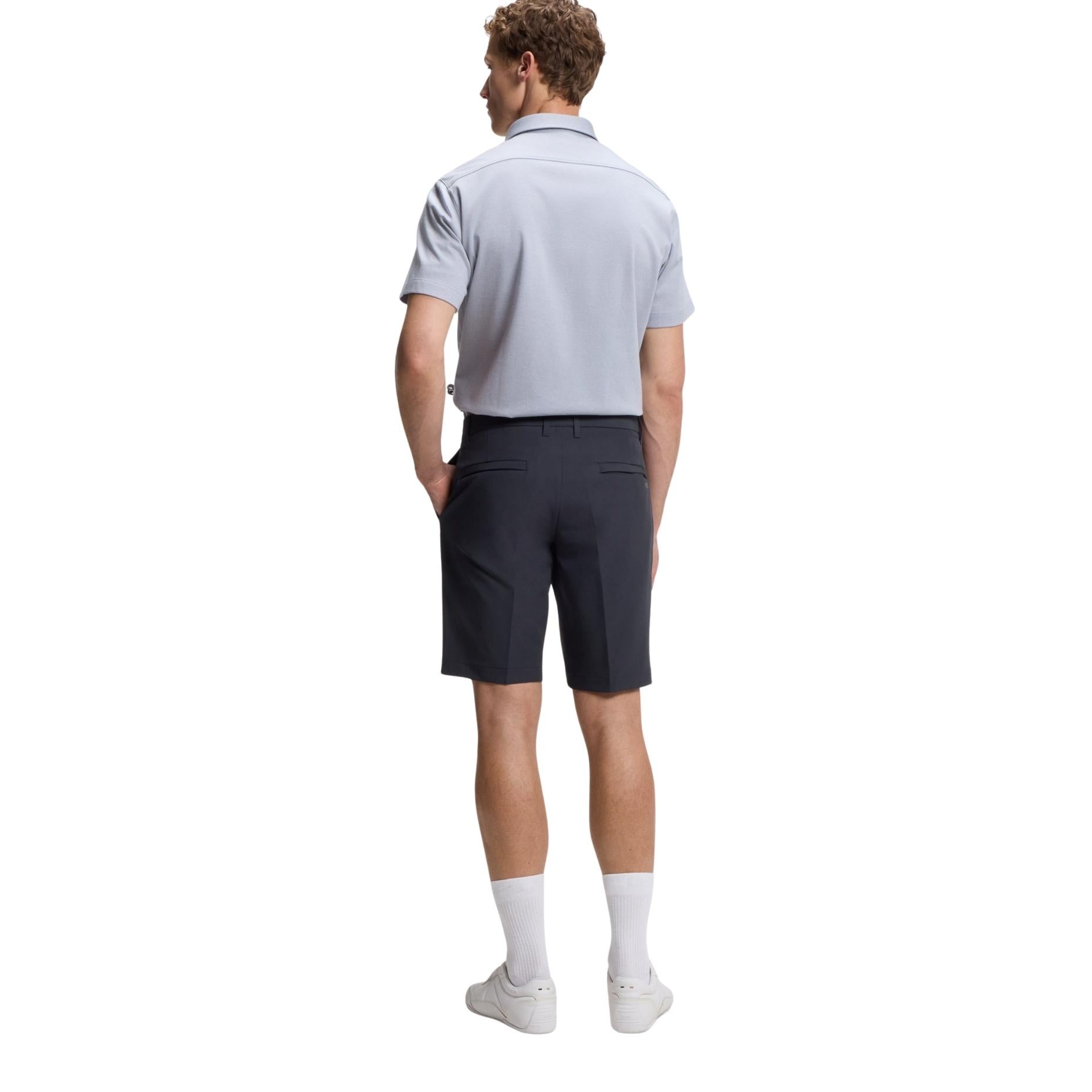 BOSS Slim Fit Stretch Fabric Commuter Navy Shorts