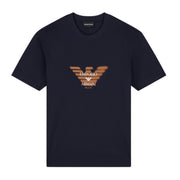 Emporio Armani Graffiti Eagle Logo Navy T-Shirt